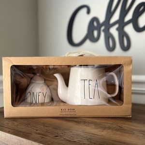 Rae Dunn Tea pot and Honey dish